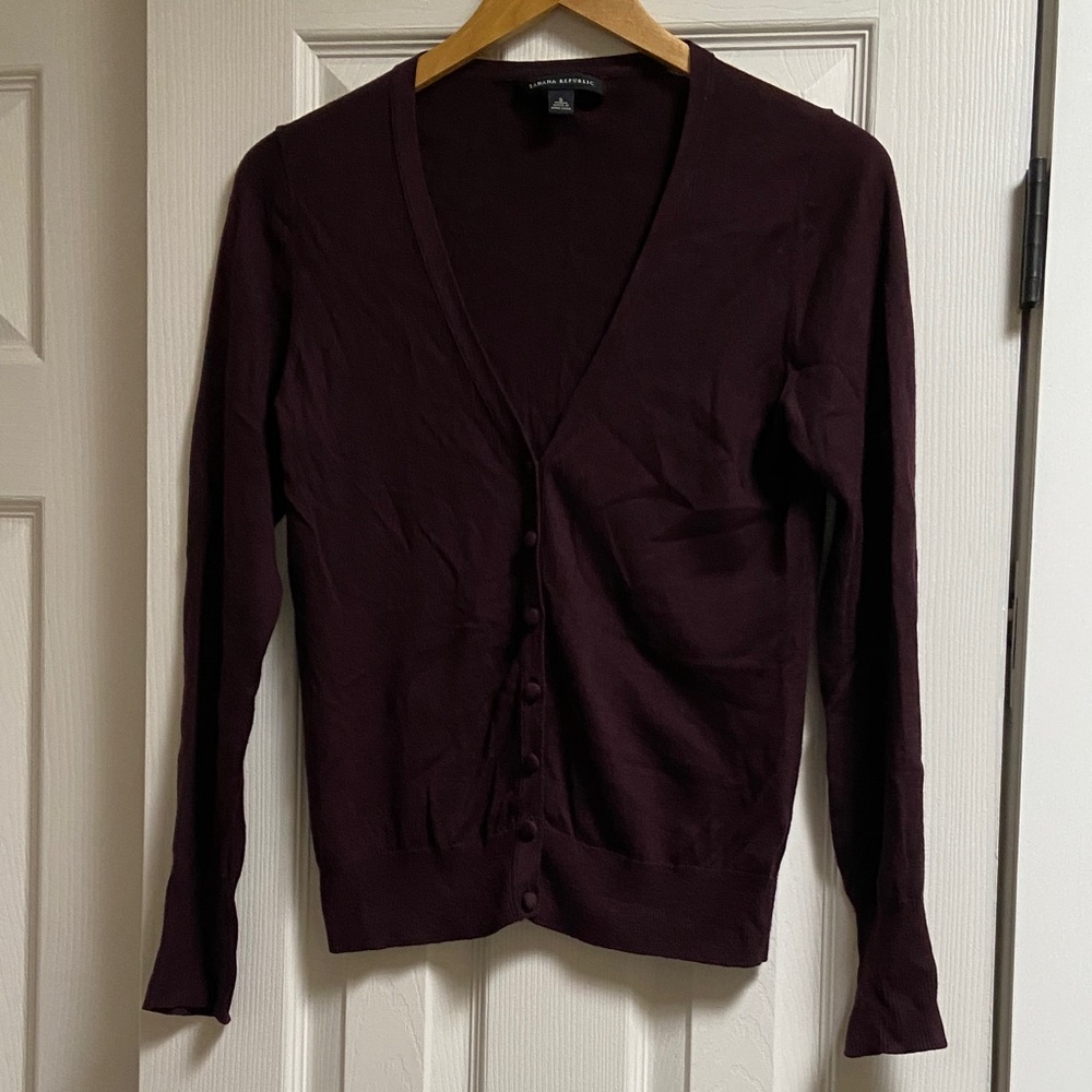 Banana Republic Dark Purple Cardigan Sweater